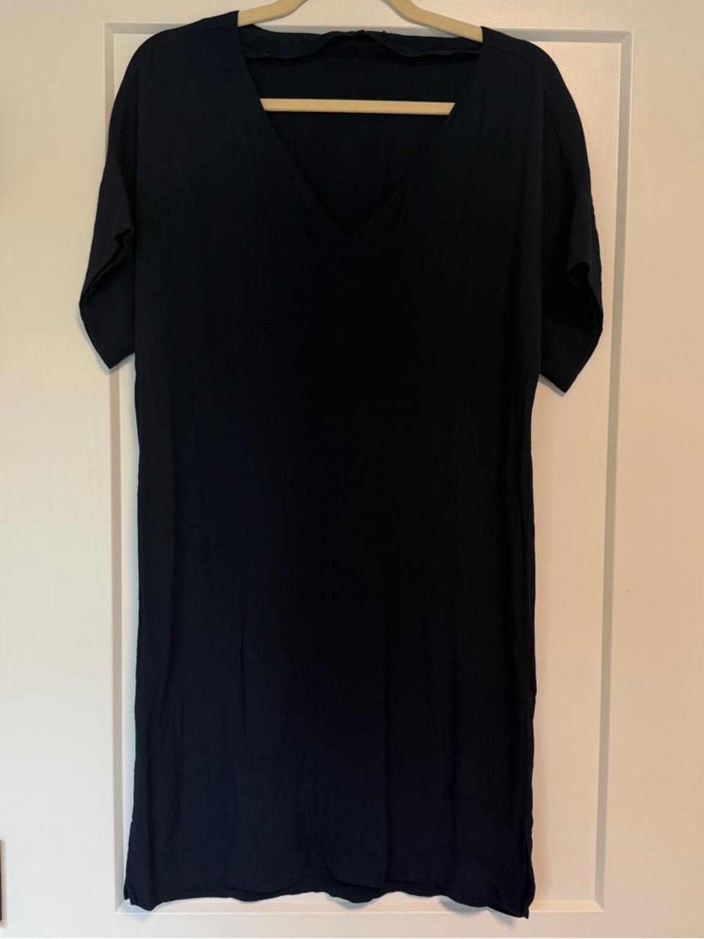 Madewell Navy V-Neck Short Sleeve Shift Dress